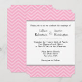 Invitations de mariage rose Chevron (Devant / Derrière)