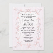 Invitations de mariage rose délicates (Devant)