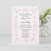 Invitations de mariage rose délicates (Debout devant)