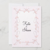 Invitations de mariage rose délicates (Dos)
