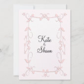 Invitations de mariage rose délicates (Dos)