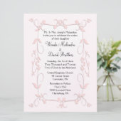 Invitations de mariage rose délicates (Debout devant)