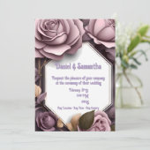 Invitations de mariage Rose élégantes (Debout devant)