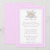 Invitations De Mariage Rose Et Blanc (Devant / Derrière)