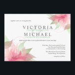 Invitations de mariage rose et blanc Stargazer<br><div class="desc">Fleurs roses Abstraites sur arrière - plan blanc avec des feuilles avisés et des tourbillons fantaisistes bordent ce bel ensemble de faire-part de mariage. Parfait pour les mariages en plein air et romantiques dans le jardin en toute saison — changez simplement la couleur arrière - plan pour le printemps, l'été,...</div>