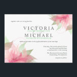 Invitations de mariage rose et blanc Stargazer<br><div class="desc">Fleurs roses Abstraites sur arrière - plan blanc avec des feuilles avisés et des tourbillons fantaisistes bordent ce bel ensemble de faire-part de mariage. Parfait pour les mariages en plein air et romantiques dans le jardin en toute saison — changez simplement la couleur arrière - plan pour le printemps, l'été,...</div>