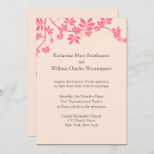Invitations De Mariage Rose Et Ivoire (Devant / Derrière)