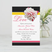 Invitations de mariage rose et jaune Fuchsia (Debout devant)