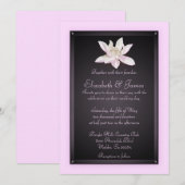 Invitations De Mariage Rose Et Noir (Devant / Derrière)