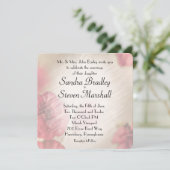 Invitations de mariage rose floral (Debout devant)