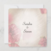 Invitations de mariage rose floral (Dos)