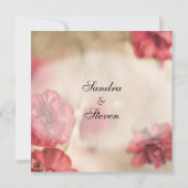 Invitations de mariage rose floral (Dos)
