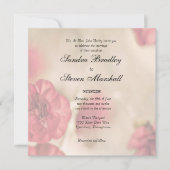 Invitations de mariage rose floral (Devant)