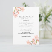 Invitations de mariage rose floral (Debout devant)