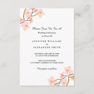 Invitations de mariage rose floral