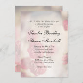 Invitations de mariage rose floral (Devant / Derrière)
