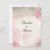 Invitations de mariage rose floral (Dos)