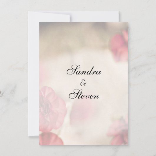 Invitations de mariage rose floral (Dos)