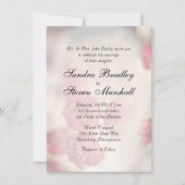 Invitations de mariage rose floral (Devant)