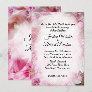 Invitations de mariage rose floral