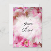 Invitations de mariage rose floral (Dos)