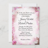 Invitations de mariage rose floral (Devant)