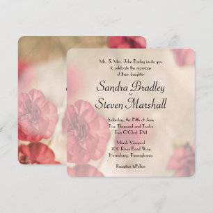 Invitations de mariage rose floral