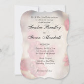 Invitations de mariage rose floral (Devant)