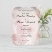 Invitations de mariage rose floral (Debout devant)