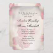 Invitations de mariage rose floral (Devant / Derrière)