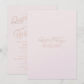 Invitations de mariage rose Gold (Devant / Derrière)