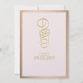 Invitations de mariage rose Gold (Devant)
