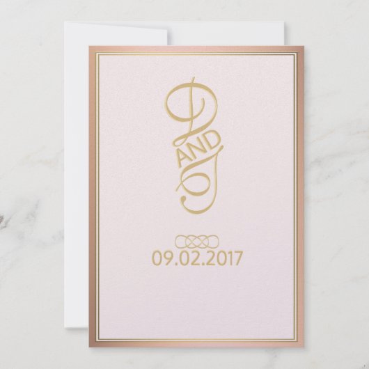 Invitations de mariage rose Gold (Devant)