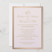 Invitations de mariage rose Gold (Dos)