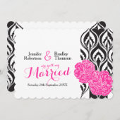 Invitations de mariage rose luxe (Devant / Derrière)