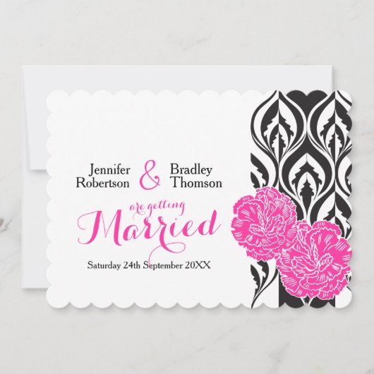 Invitations de mariage rose luxe (Devant)