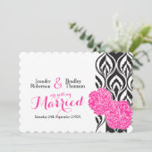 Invitations de mariage rose luxe (Debout devant)