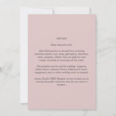 Invitations de mariage rose poussiéreux Budget mod (Dos)