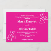 Invitations de mariage rose | Romantique et intemp (Devant)