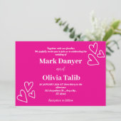 Invitations de mariage rose | Romantique et intemp (Debout devant)