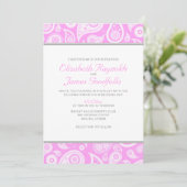 Invitations de mariage rose rose (Debout devant)