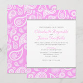 Invitations de mariage rose rose (Devant / Derrière)