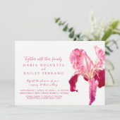 Invitations de mariage rose rouge d'Iris (Debout devant)