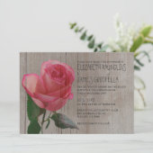 Invitations de mariage Rose rustique (Debout devant)