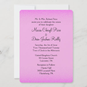 Invitations de mariage rose Shimmer