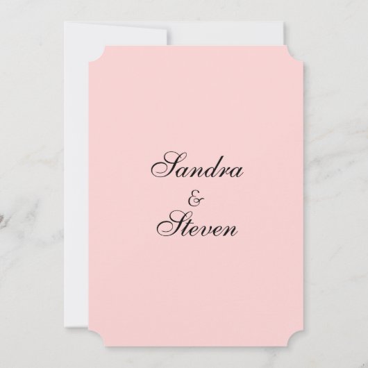 Invitations de mariage rose solide (Dos)