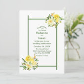 Invitations de mariage - Roses Jaunes (Debout devant)