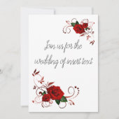 INVITATIONS DE Mariage Roses Rouges (Devant)