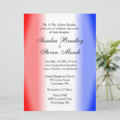 Invitations de mariage rouge blanc et bleu (Debout devant)