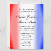 Invitations de mariage rouge blanc et bleu (Devant)